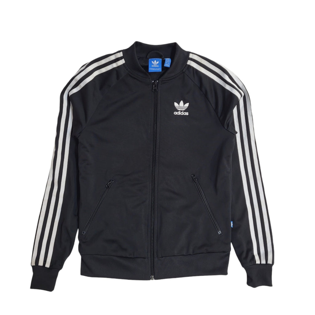 Adidas Y2K Black Full Zip Sports Tracksuit Jacket Women's UK Size 6
