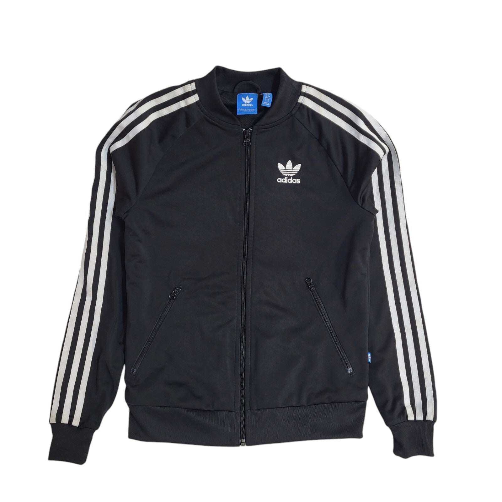 Adidas Y2K Black Full Zip Sports Tracksuit Jacket Women's UK Size 6