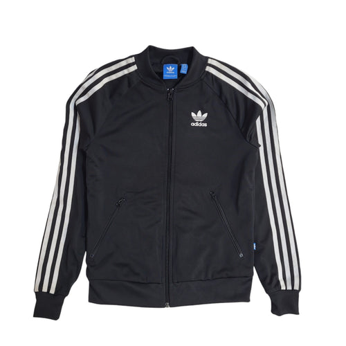 Adidas Y2K Black Full Zip Sports Tracksuit Jacket Women's UK Size 6