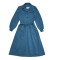 Vintage 70s Berkertex Blue Belted Daywear Dress Uk Women's Size 8