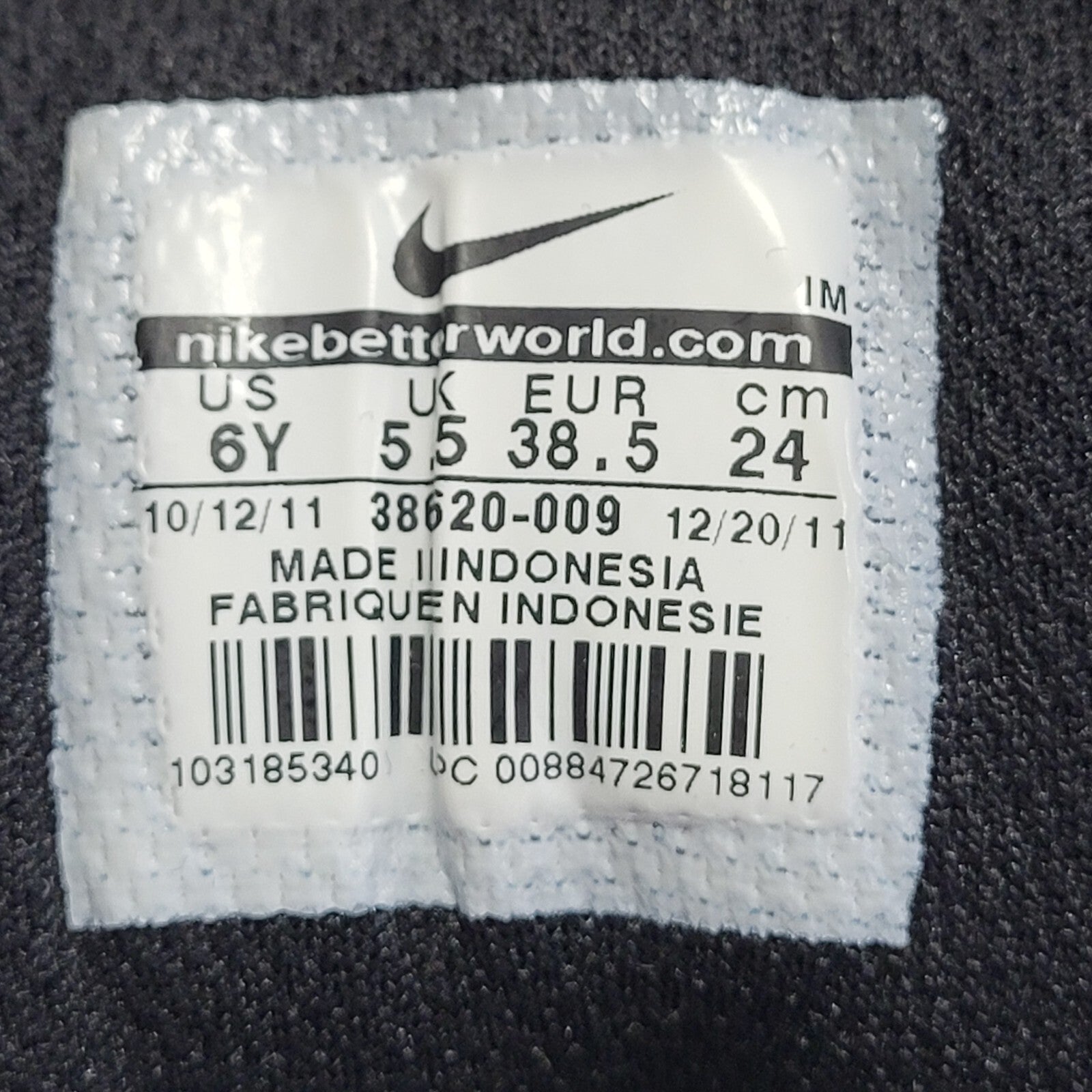 Nike Black Grey Mid Top Leather Casual Trainers Uk Kid's Size 5.5