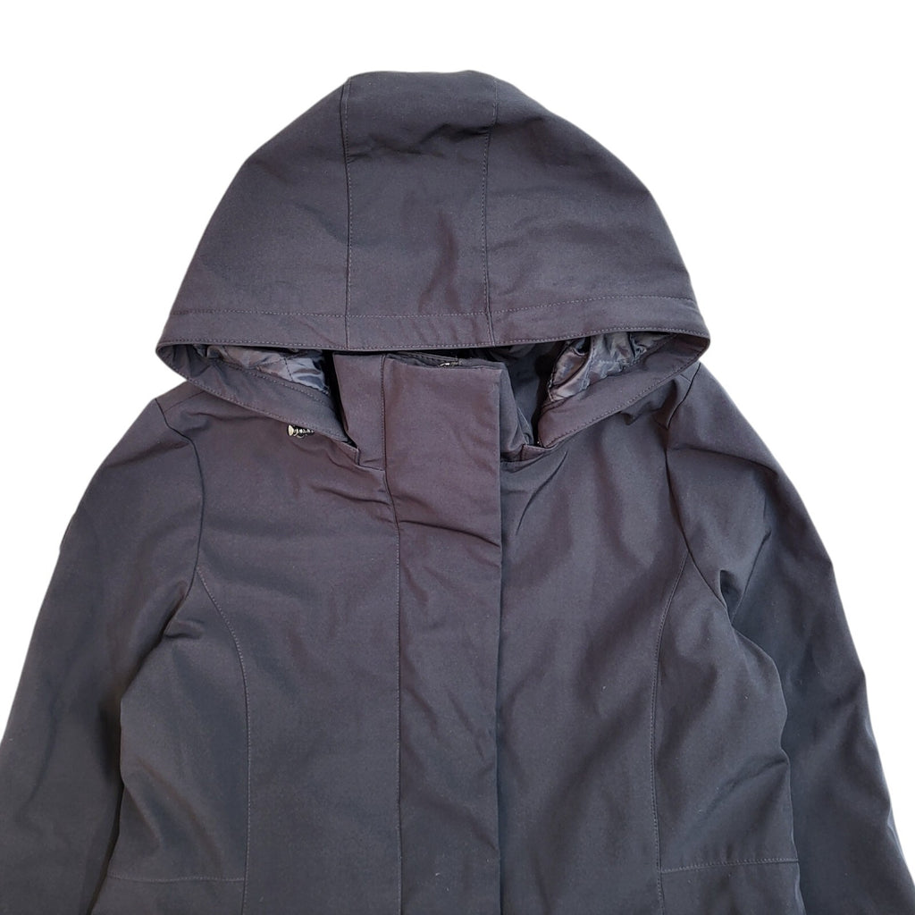 DKNY Vintage Y2k Navy Blue Hooded Rain Coat Women's UK M