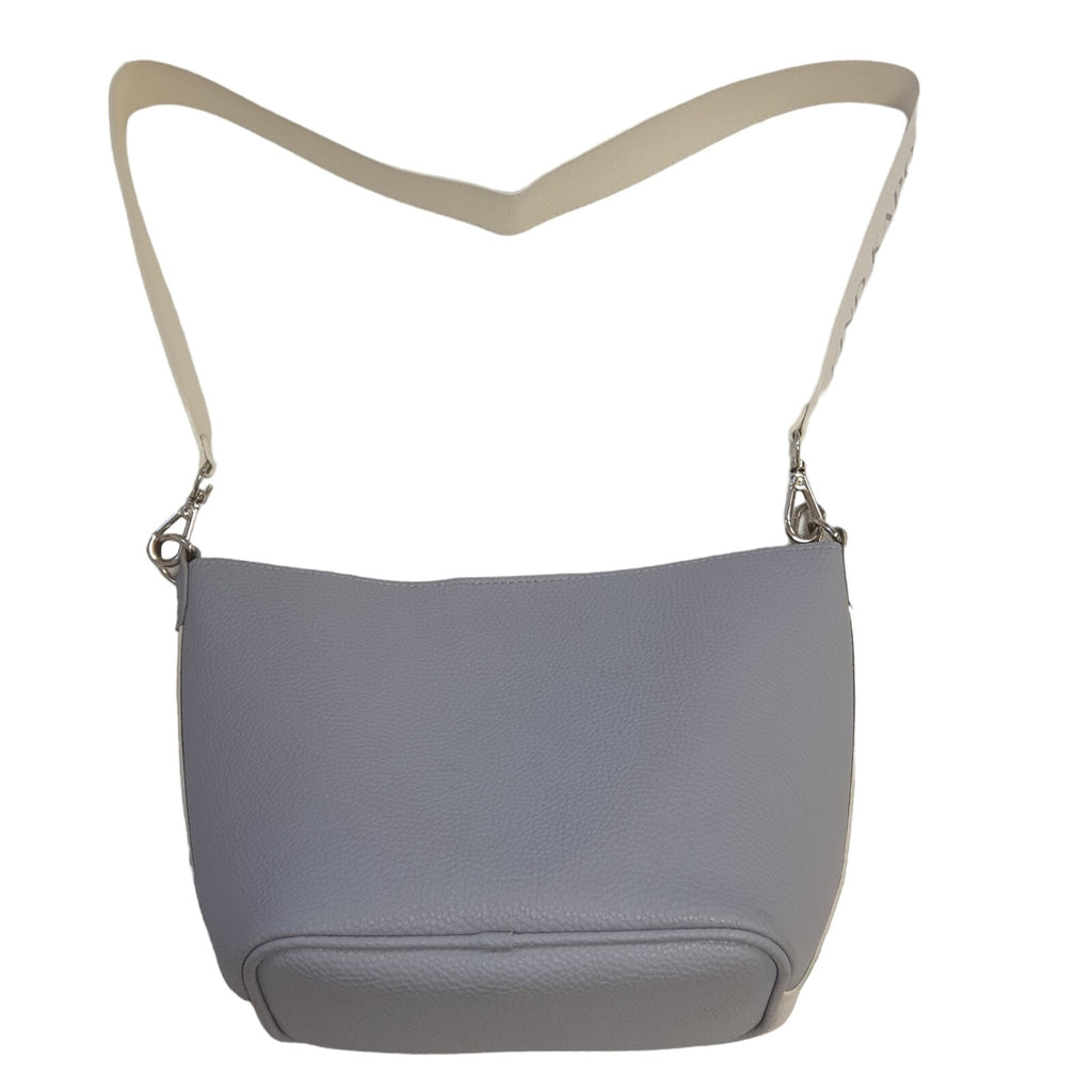Find Kapoor White Grey Pindo Leather Cross Body Shoulder Bag 11" X 9"
