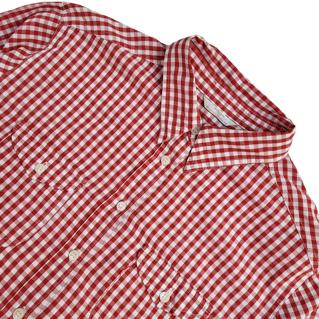 Marks and Spencer Shirt Red 90's Gingham Check Women's UK Size 14