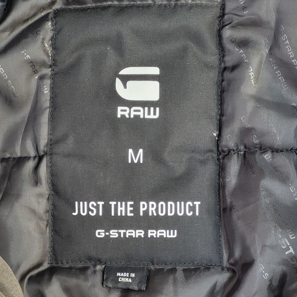 G-Star Raw Green Zip & Snap Hooded Y2K Jacket UK Men's Size M