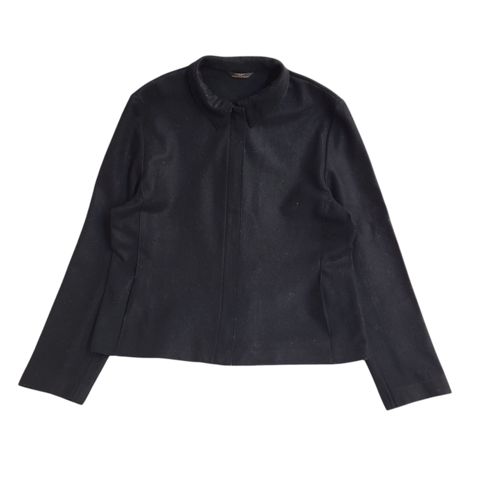 M&S St Michael Black 90s Zipped Jacket UK Women's Size 14