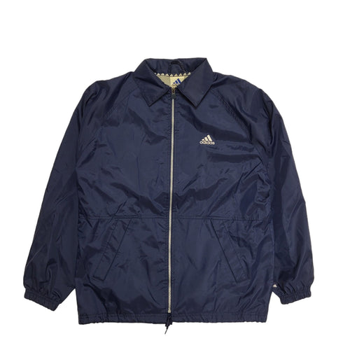 Adidas 90s Vintage Navy Blue Zip Up Jersey Lined Sports Jacket Uk Men's Size M