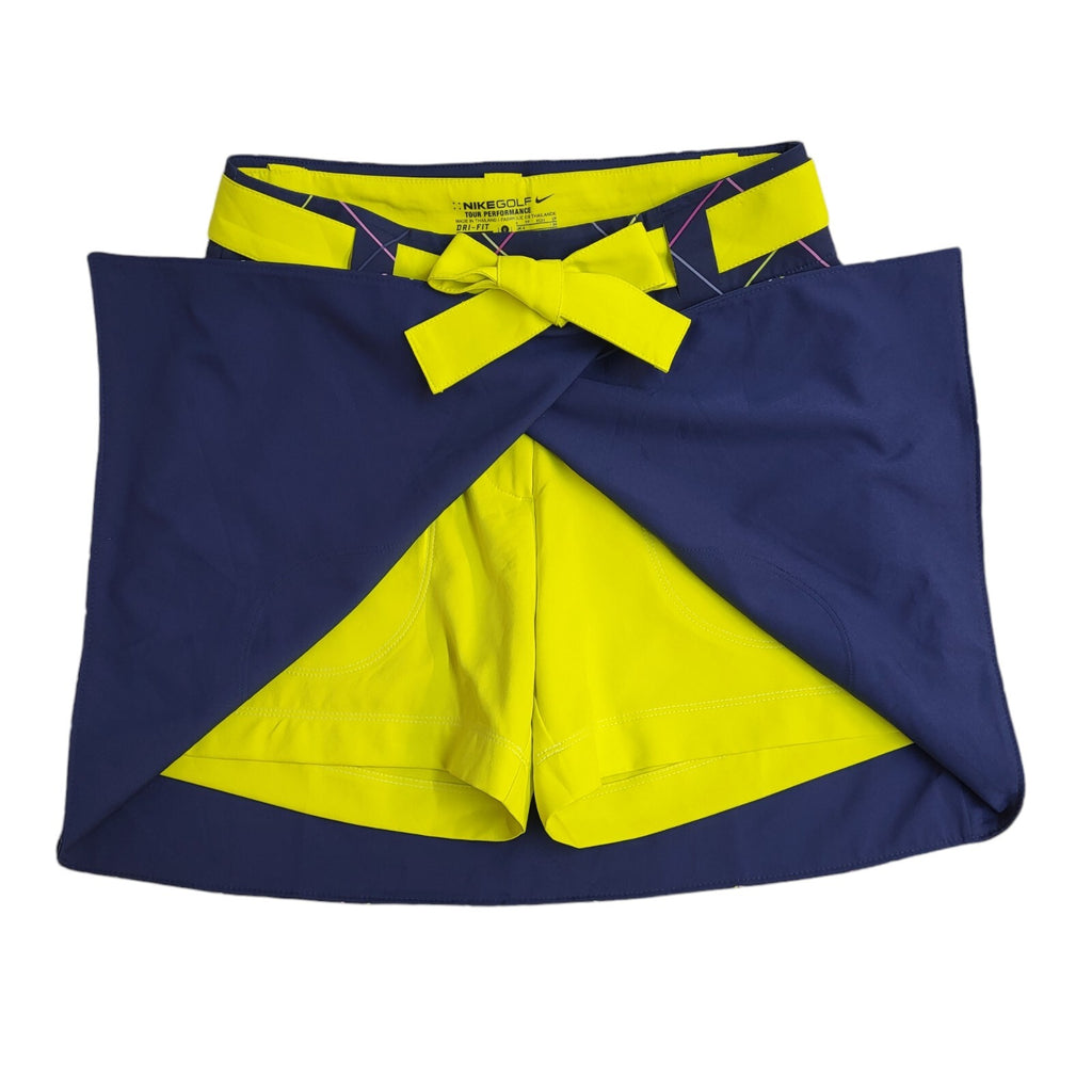Nike Golf Dri-Fit Blue & Yellow Sports Skirt Uk Women's Size 4