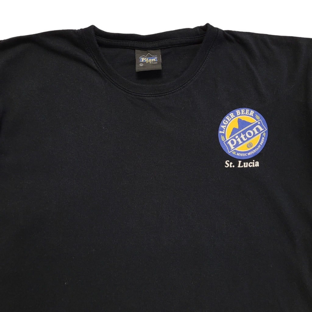 Piton Lager Beer St Lucia Black Vintage 90s T-Shirt Uk Men's Size Medium