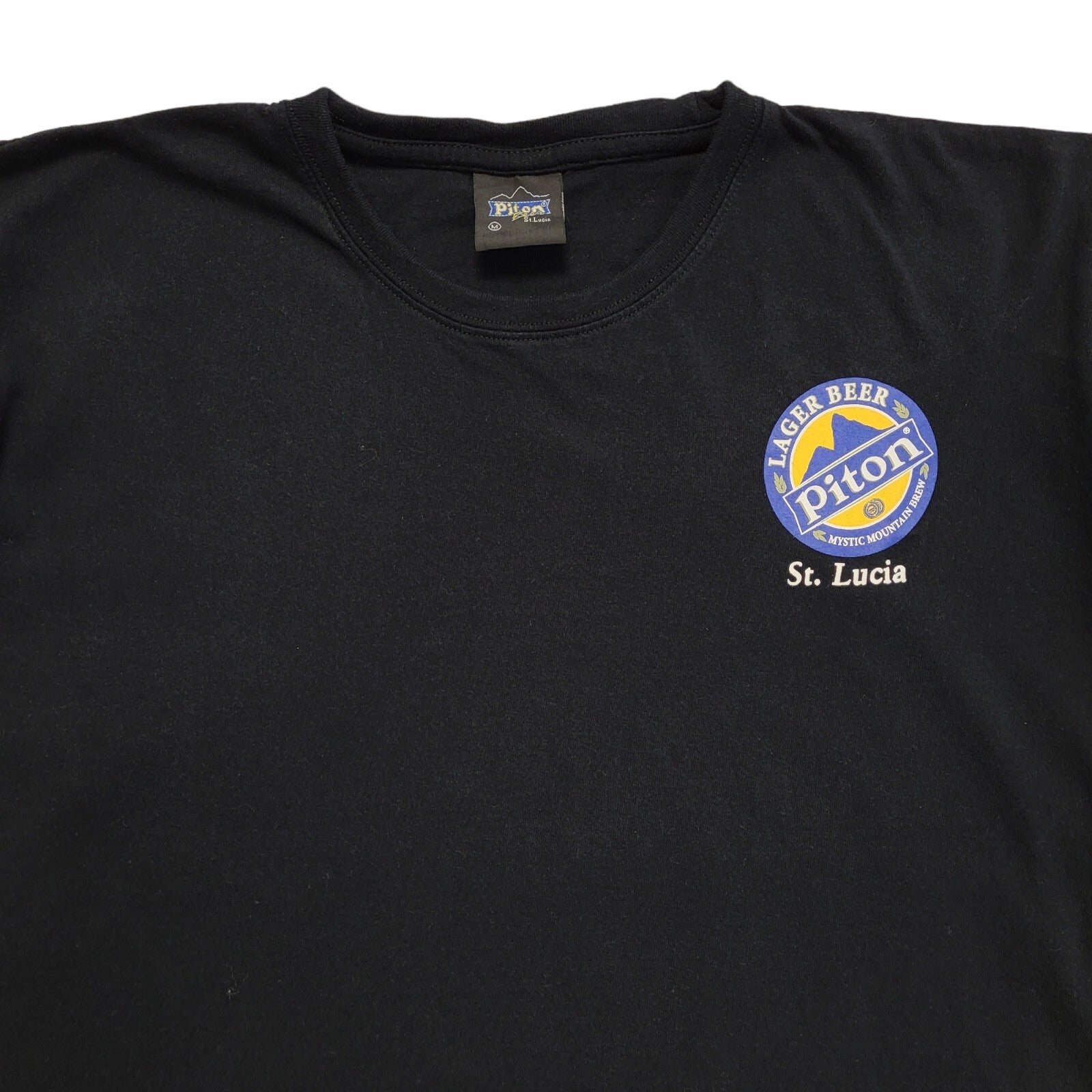 Piton Lager Beer St Lucia Black Vintage 90s T-Shirt Uk Men's Size Medium