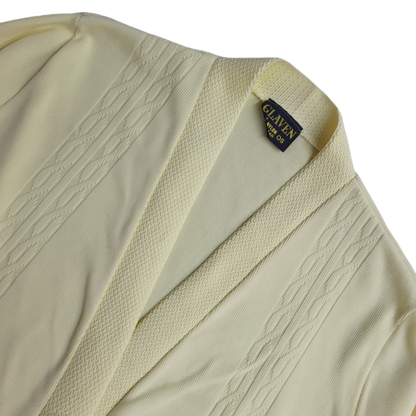 Glaven  80s Vintage Yellow Button Up Cardigan UK Women's Size 16
