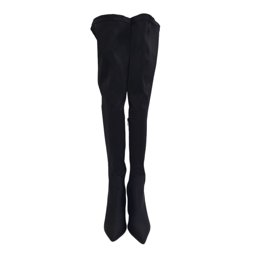 Truffle Black Zipped Long Lined Thigh Boots Uk Women's Size 6