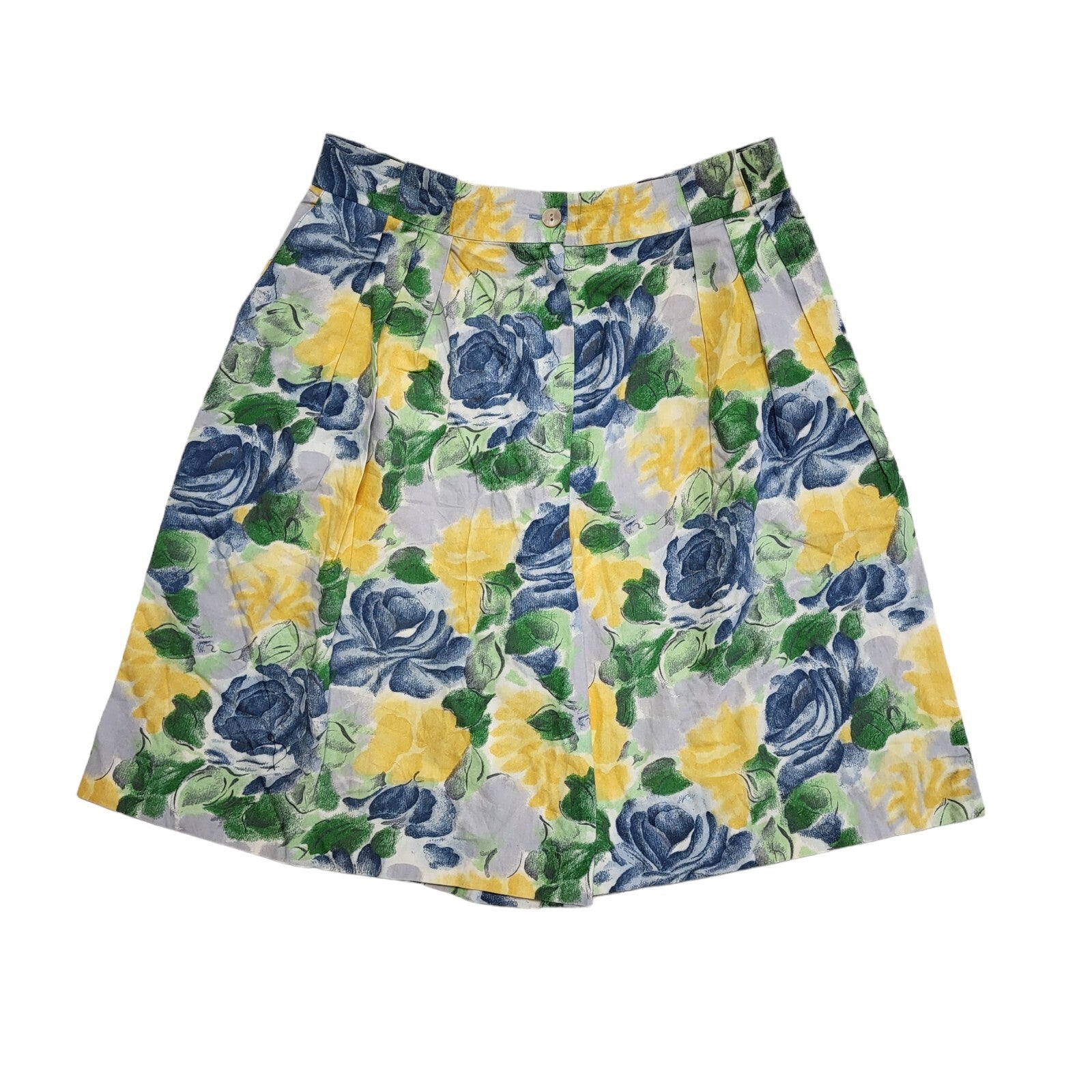 Melvin 90s Vintage Green Yellow Floral Shorts Uk Women's Size 14