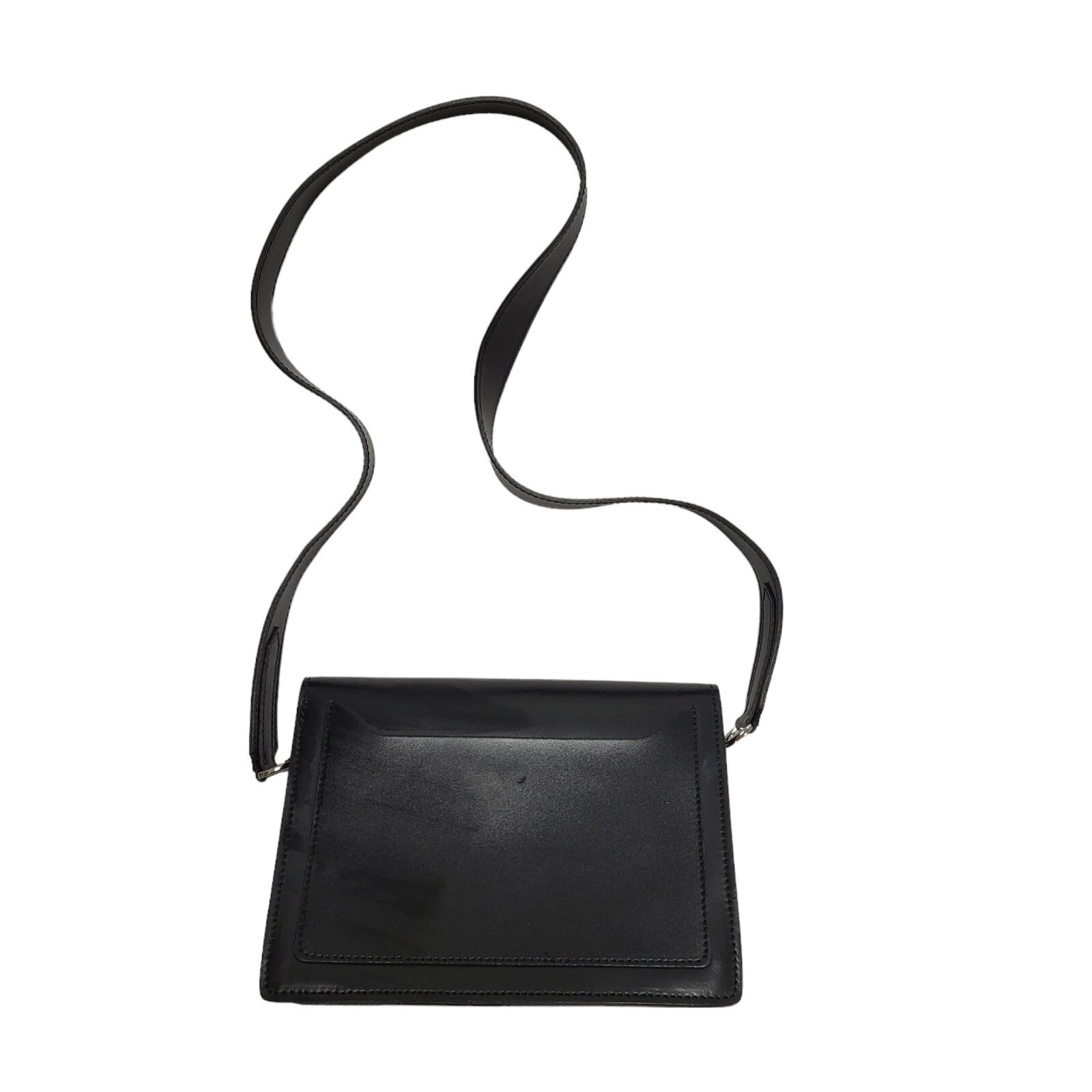 Genuine Leather Black Leather Hand Bag / Shoulder Bag Uk Women's 6.5" x 9"