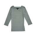 Ralph Lauren Y2K Green & White Striped 3/4 Sleeve T-Shirt Womens UK XS