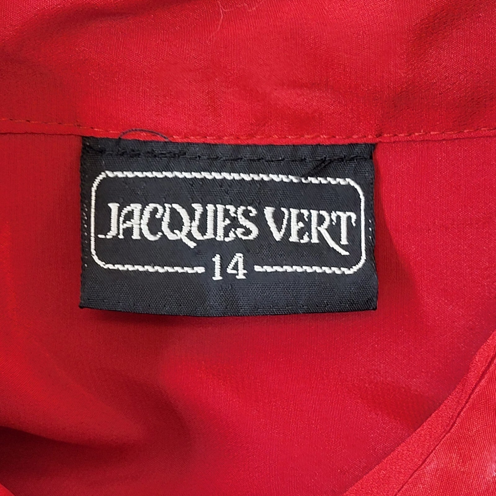 Jaques Vert 80s Vintage Red Sequin Long Sleeve Blouse Women's Size 14 EU 42