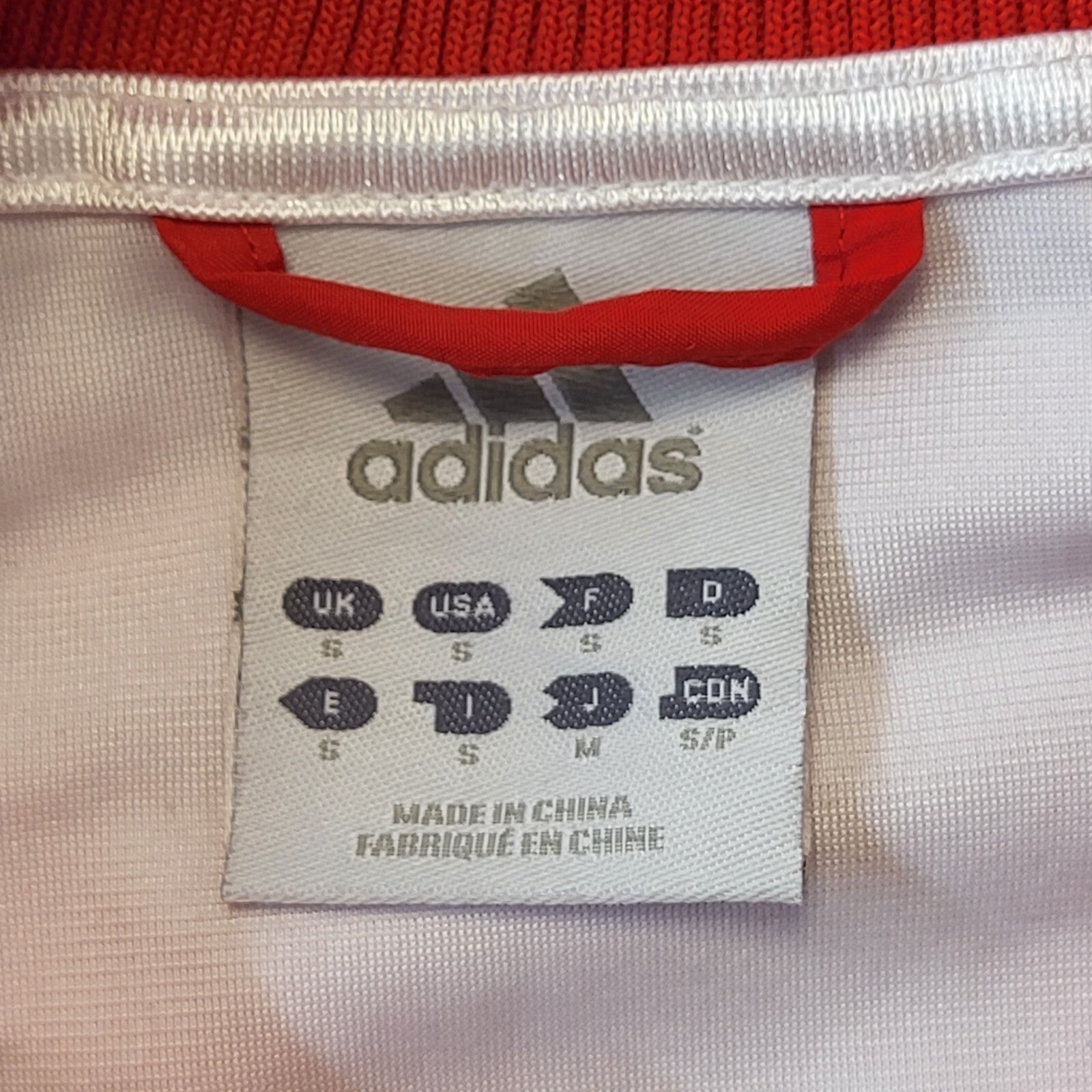 Adidas Y2K LFC Red & White Snap Fasten Track Jacket Men's Size Small