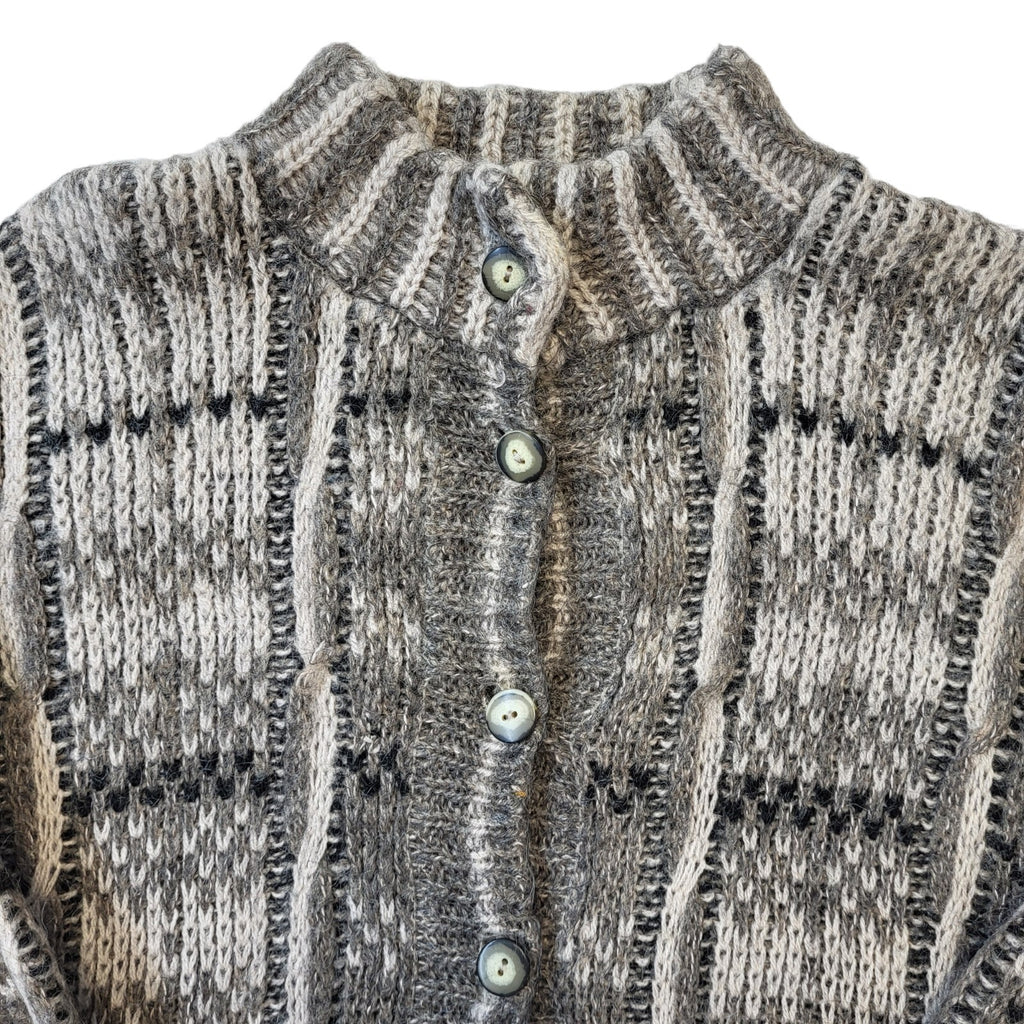 St Michael 80s Vintage Grey Button-Up Cardigan Women's Size 16/18 Eu 46/48