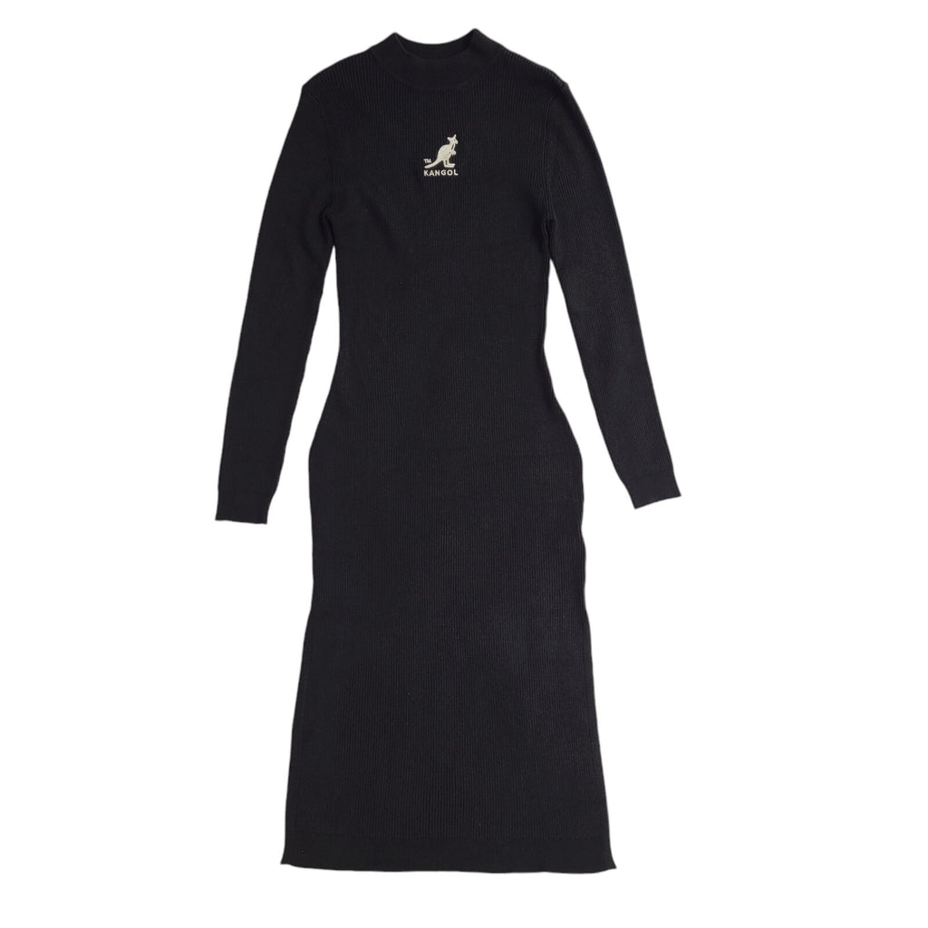 H&M Kangol Vintage Y2K Black Body Con Long Sleeve Jumper Dress Women's UK Size S