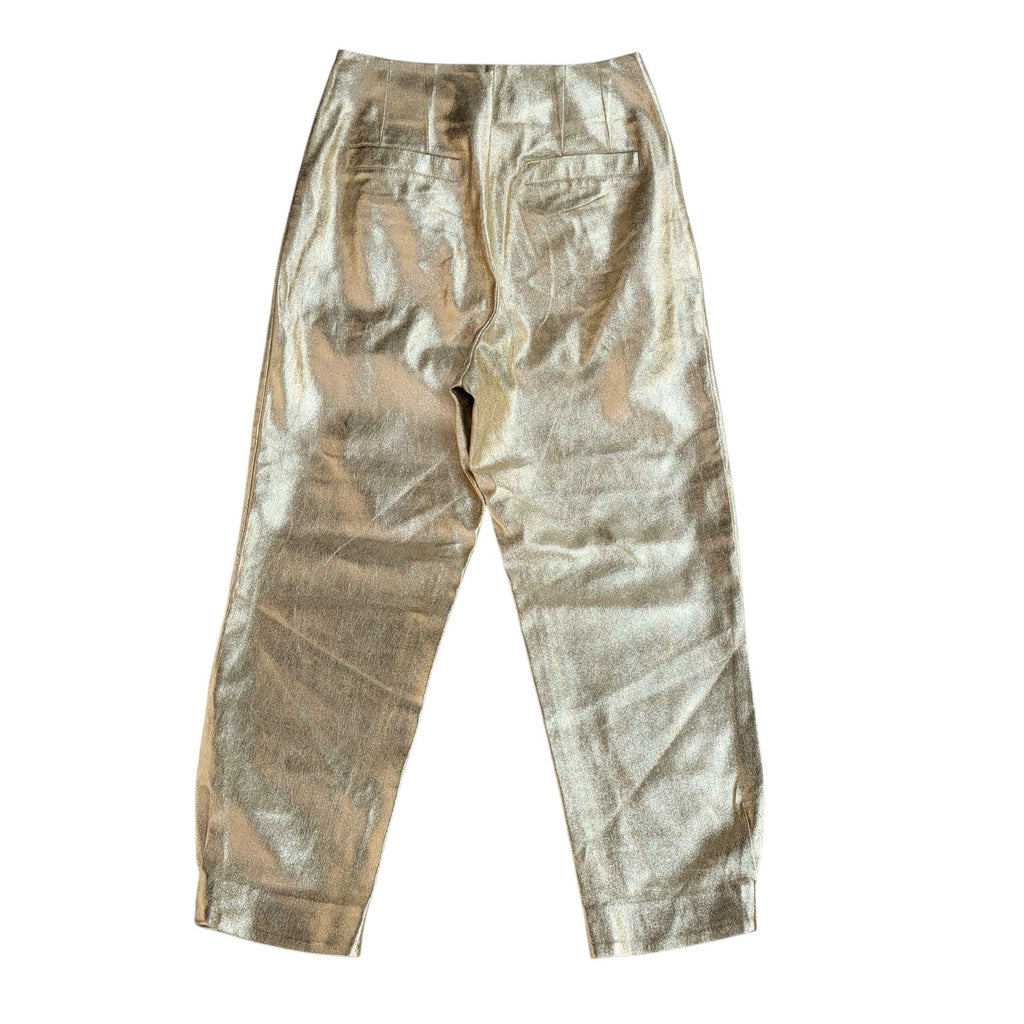 Desigual Dress Trousers Gold Tapered Leg Uk Women's M W28 L26