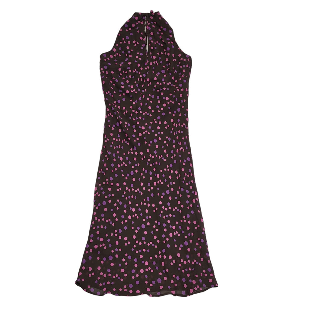 Bay Vintage 90s Pink & Purple Polka Dot Sleeveless Dress Uk Women's Size 10