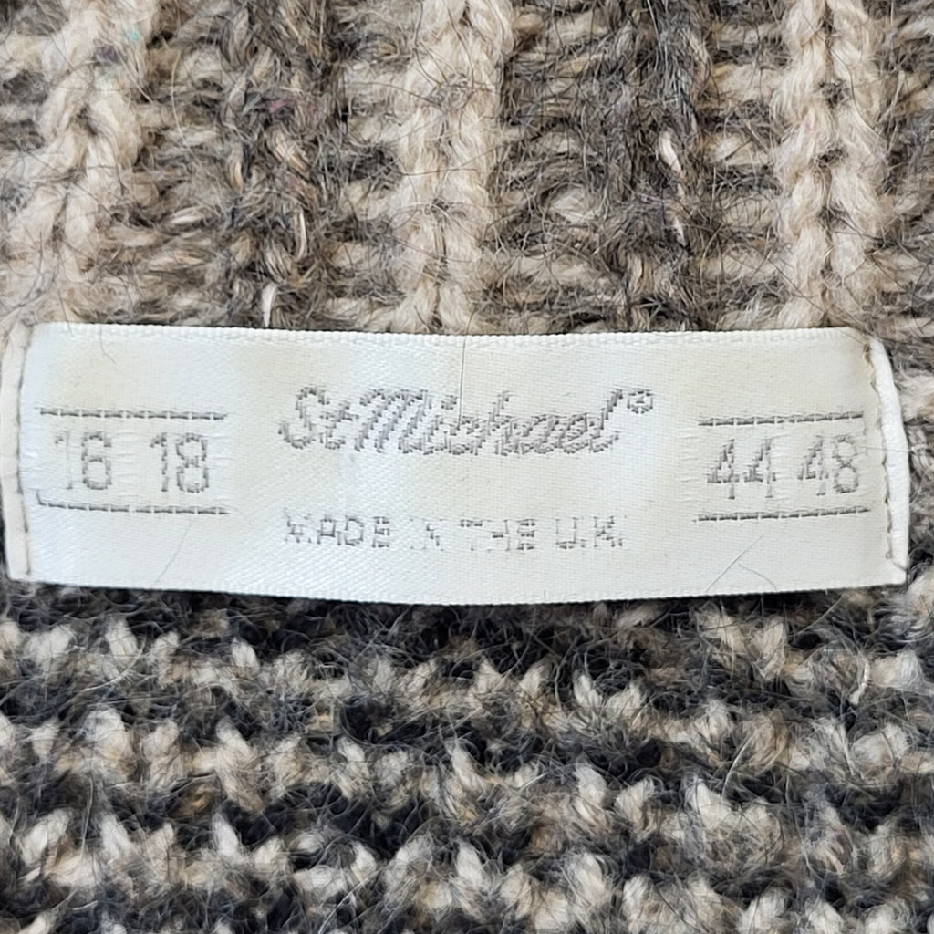 St Michael 80s Vintage Grey Button-Up Cardigan Women's Size 16/18 Eu 46/48