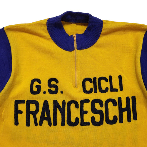90s Vintage Franceschi Orange & Purple Cycling Shirt Uk Men's Size Small