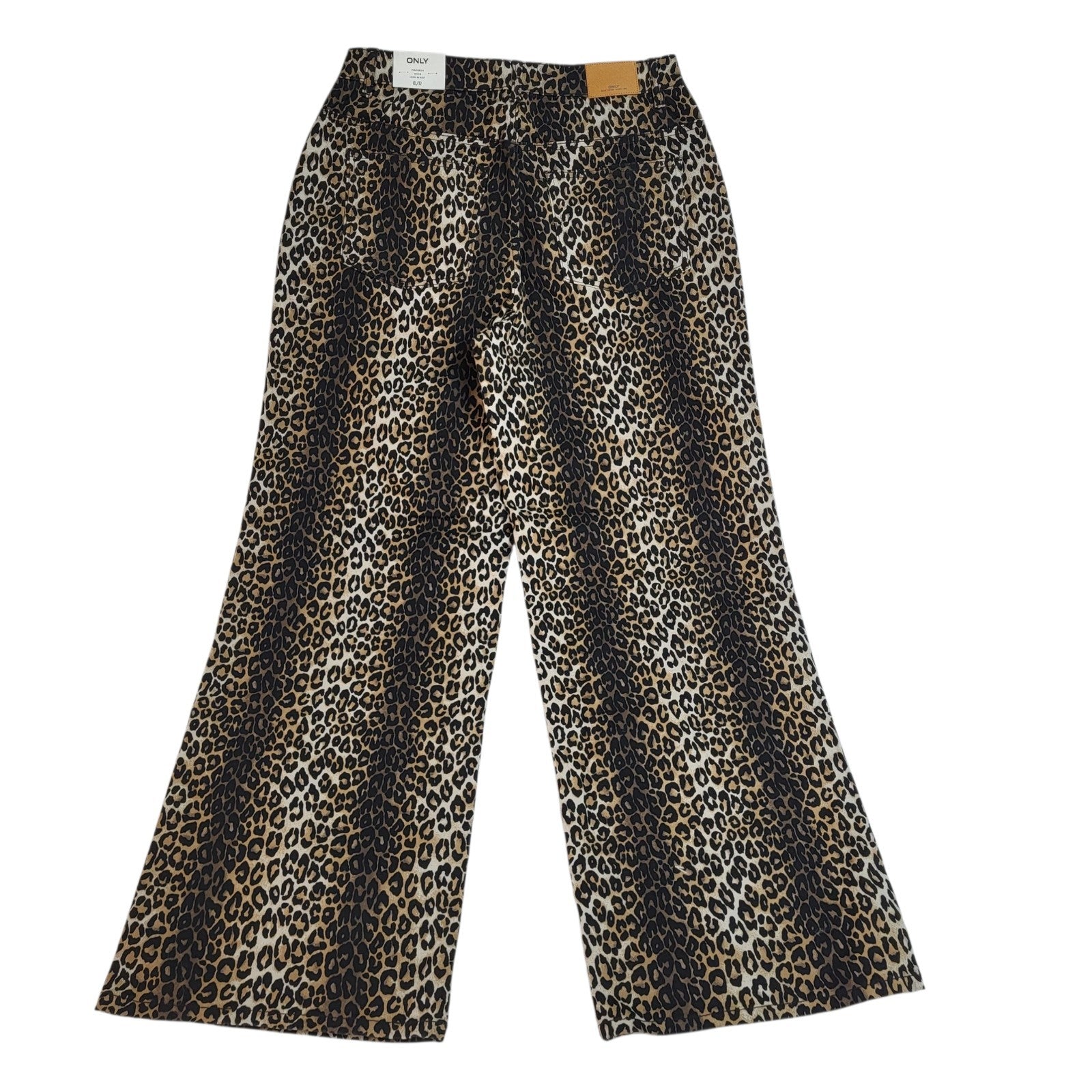 Only Dress Trousers Brown Madison Wide Leg Uk Women's XL 14 W32 L30 Bnwt