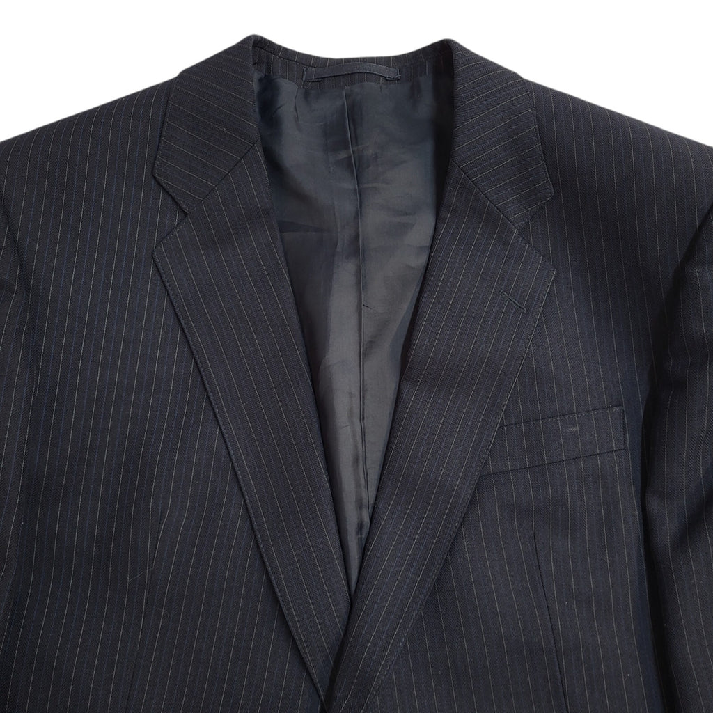 Greenwoods 90s Navy Blue Blazer Suit Jacket Uk Men's Size XL 44" W40 L31