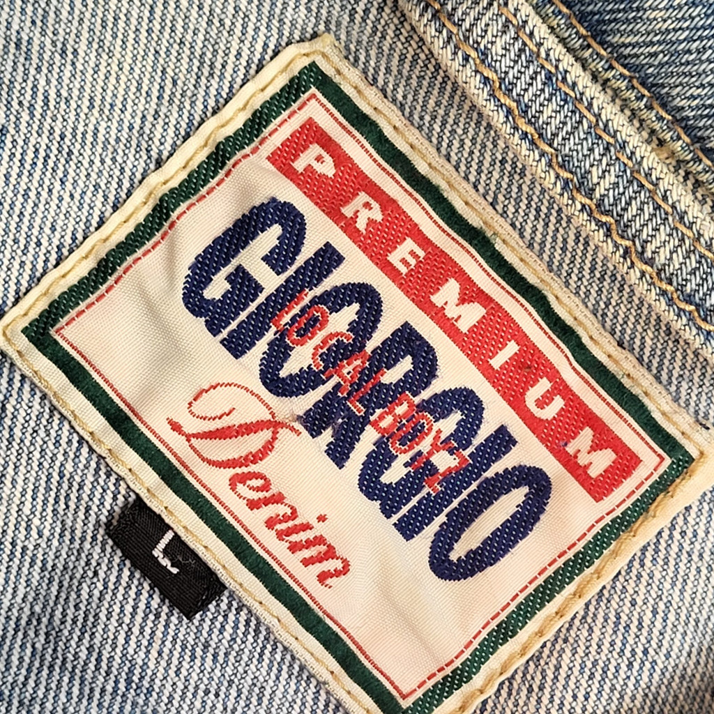 Gio Gio 80s Vintage Mid Blue Button Denim Jacket Uk Men's Size Large