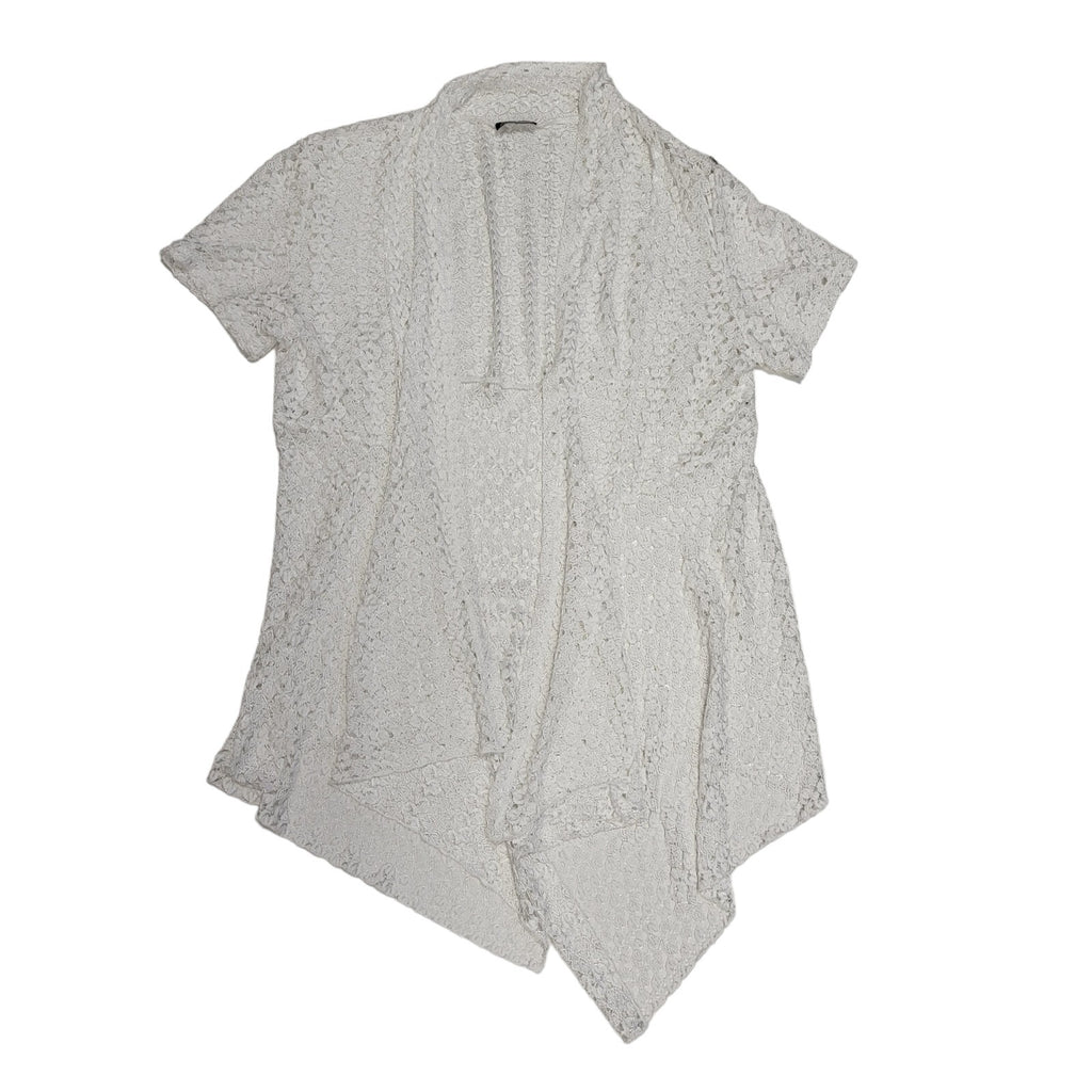 Initiatives White Vintage 90's Open Front Cardigan Uk Women's Size 16/18