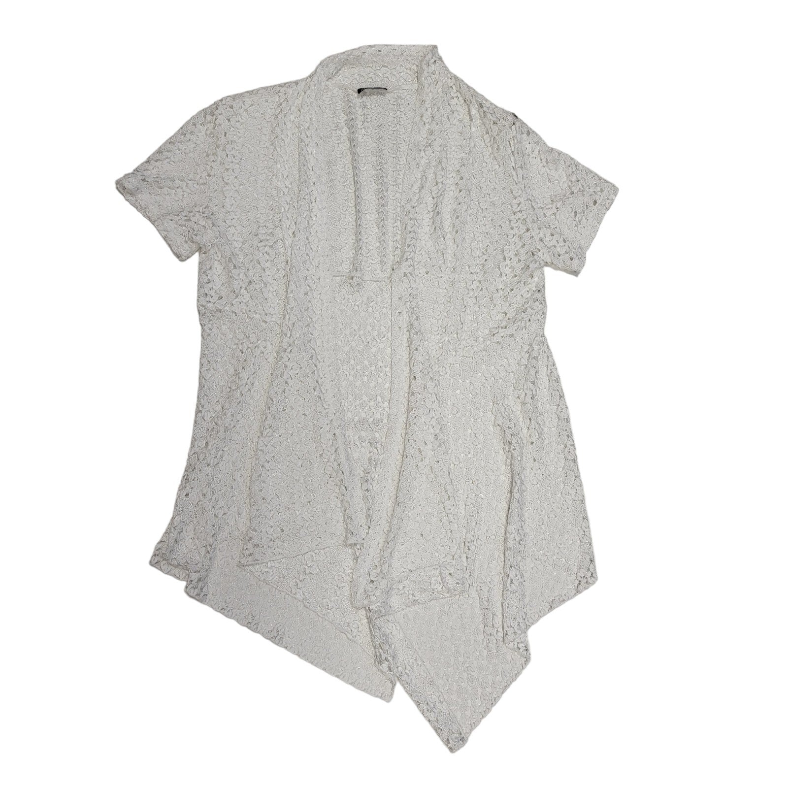 Initiatives White Vintage 90's Open Front Cardigan Uk Women's Size 16/18