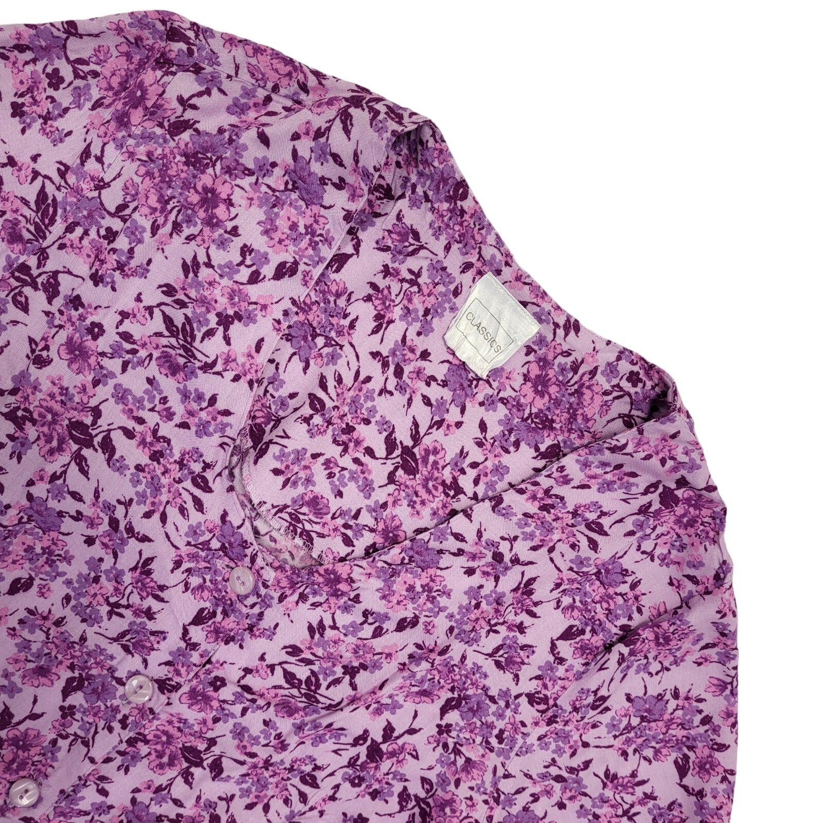 90s Vintage Classics Lilac & Purple Floral Dress Women's Size 12