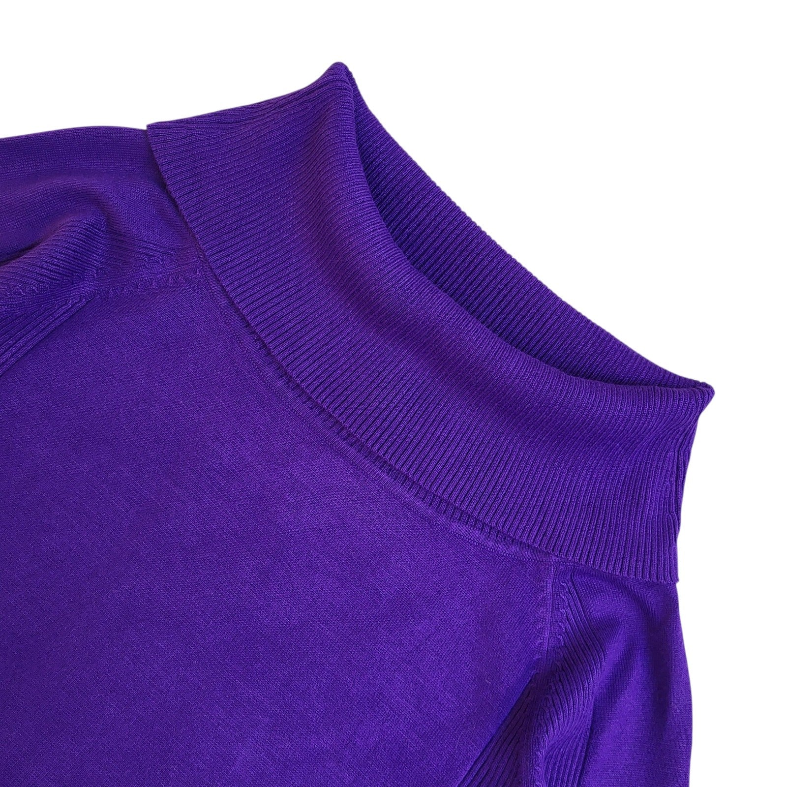 Worthington Jumper Vintage Y2k Purple Roll Neck UK Women's Size S
