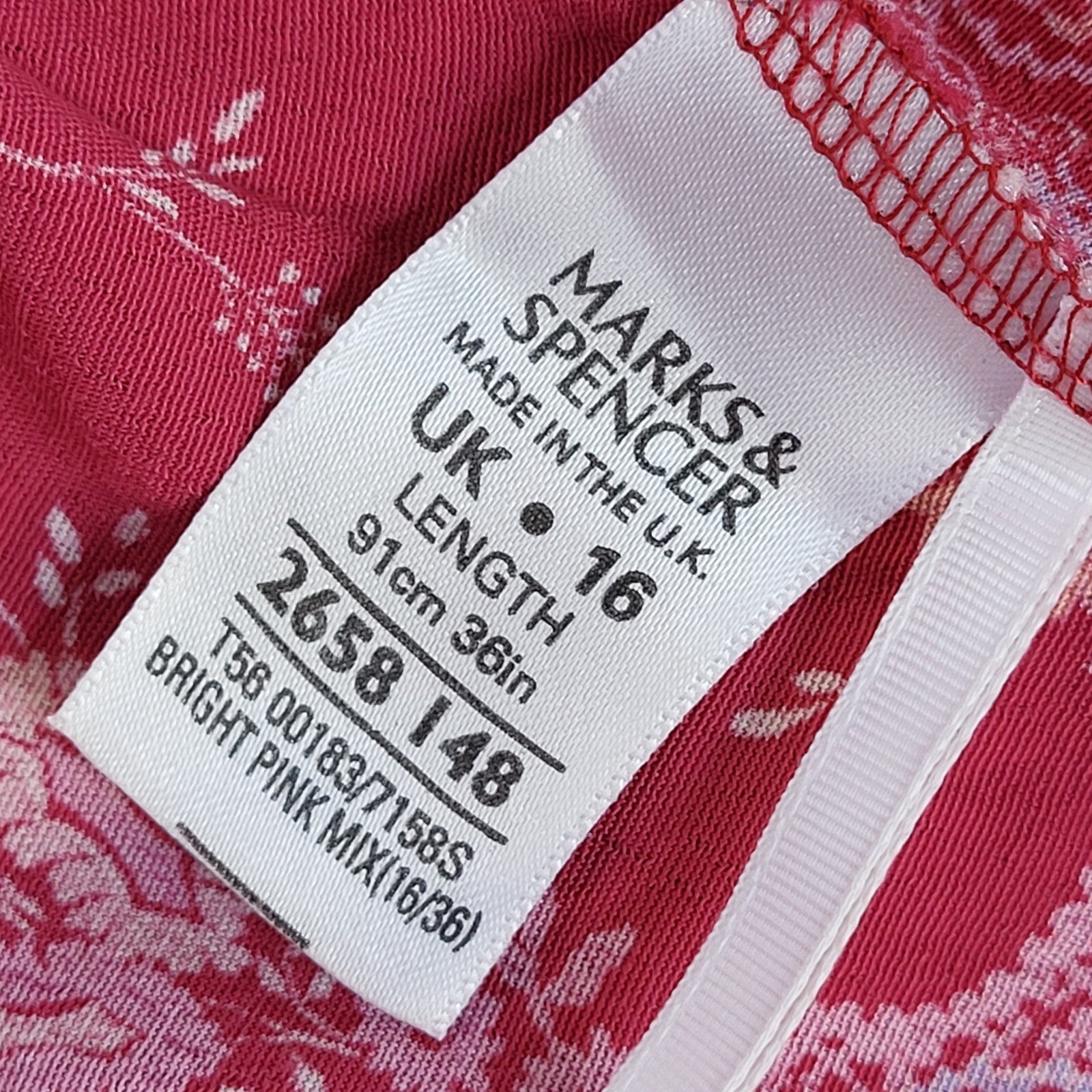 M&S Pink Vintage 90's |Floral Wrap Around Long Skirt Women's Size 16 W34