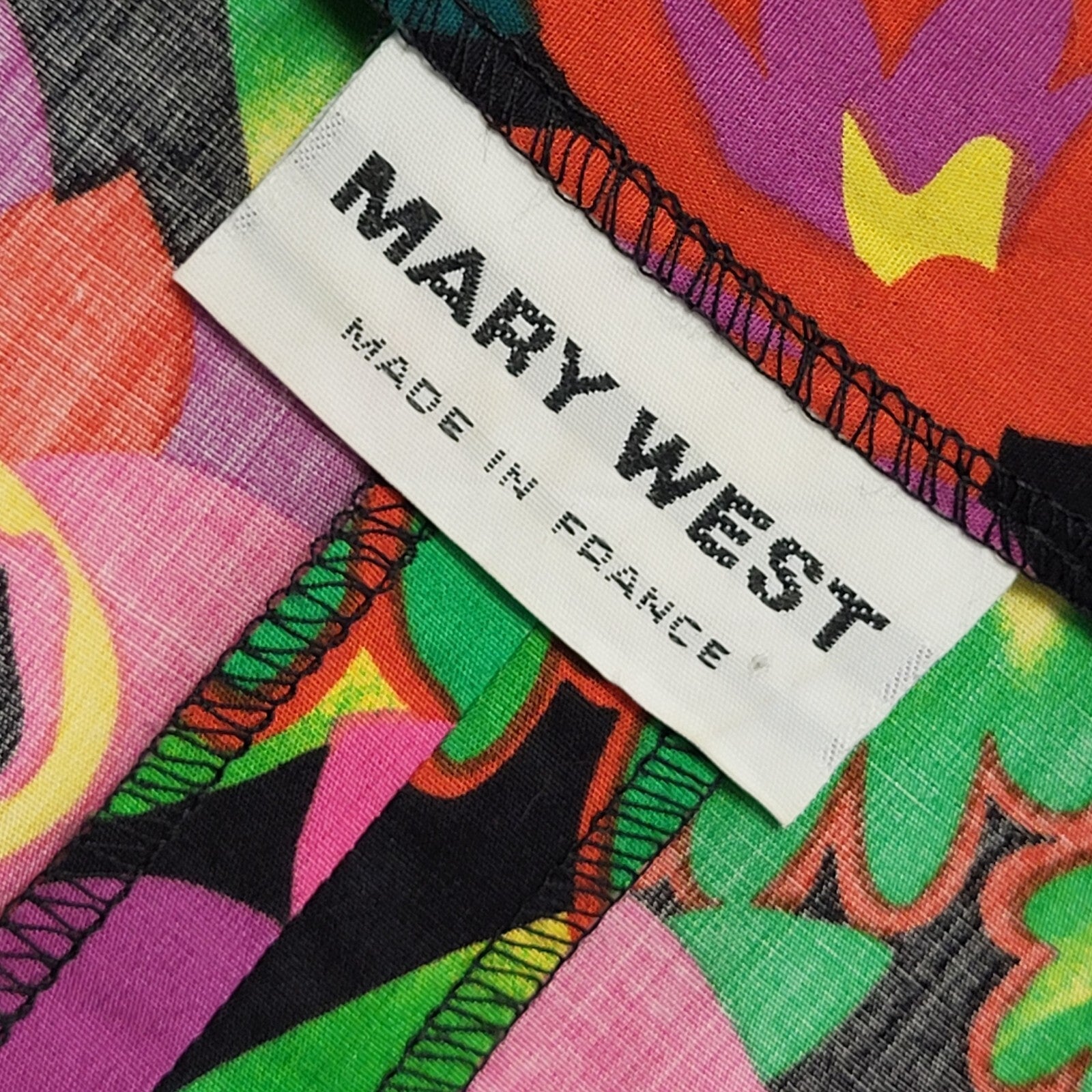 Mary West Vintage 80's Green Pink Floral Daywear Shift Dress Uk Women's Size 14