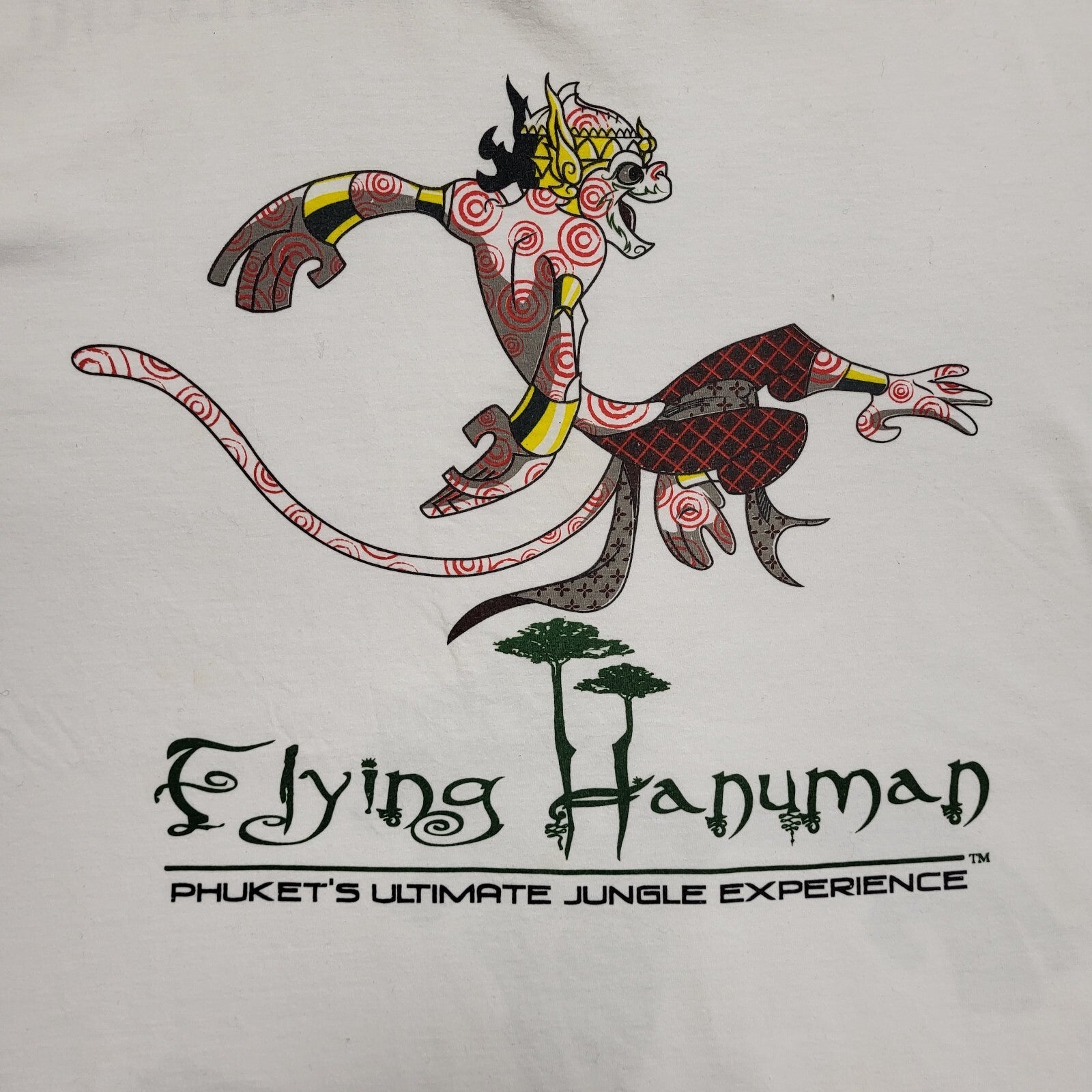 Flying Hanuman White Phukets Jungle Vintage Short Sleeve T-Shirt Mens Size XL