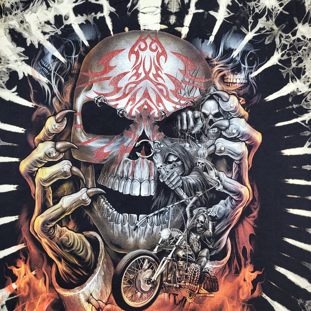 Caballo Vintage Multicoloured Skull 3D Glow In The Dark BNWT T-Shirt Men's XXL