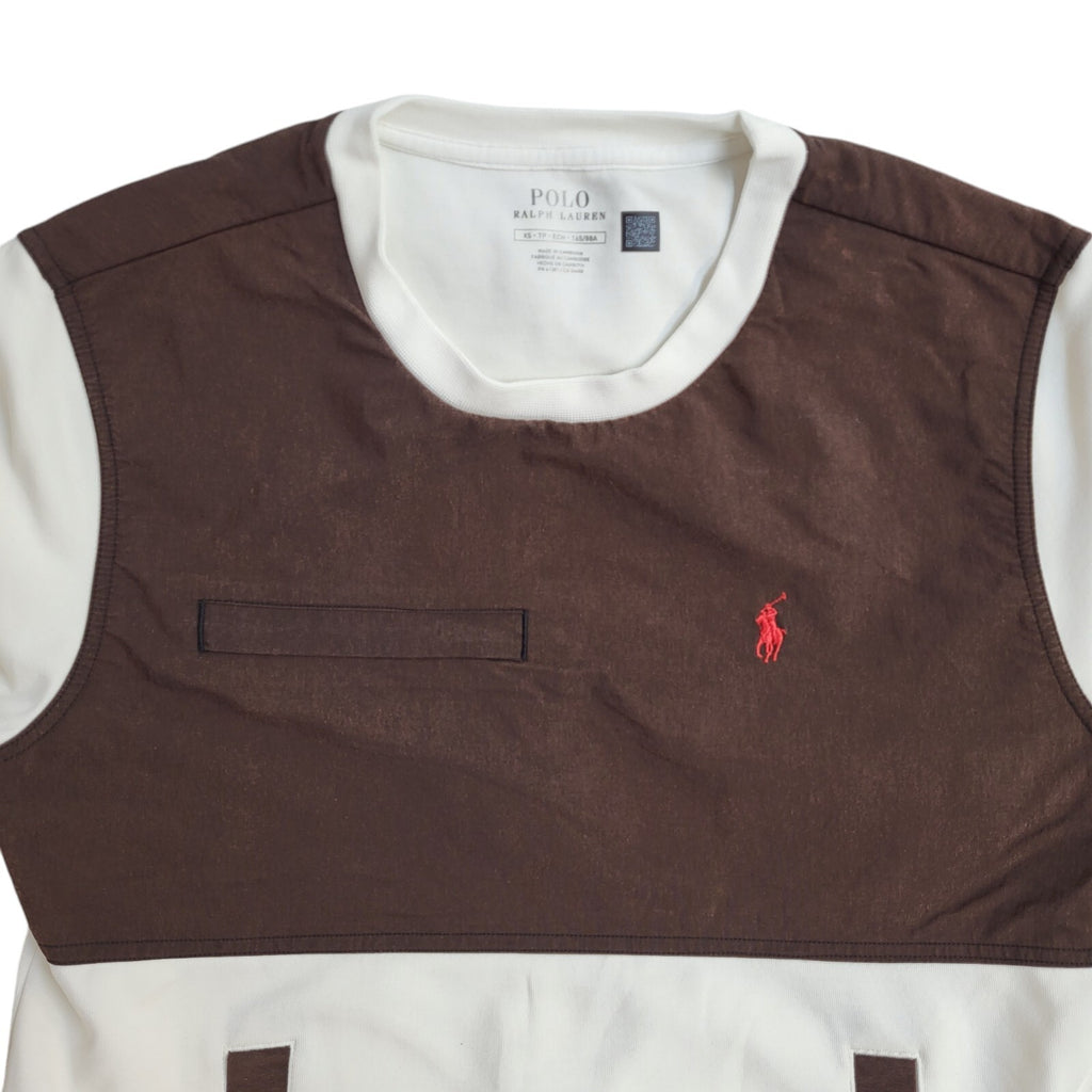 Polo Ralph Lauren White & Brown Vintage 90s Sweatshirt UK Men's Size XS