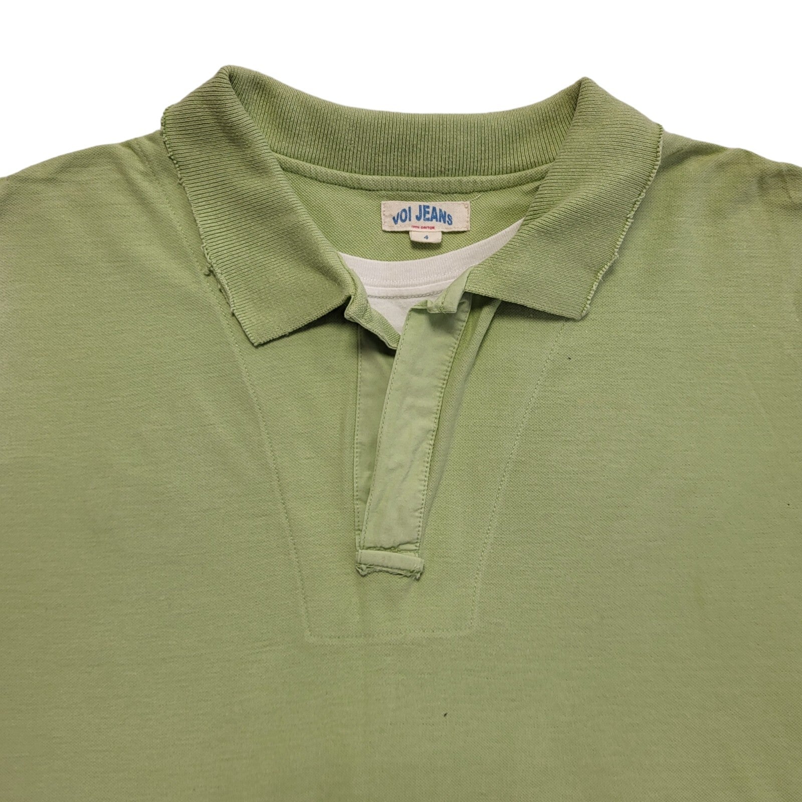 Voi Jeans Vintage 90's Green Short Sleeve Polo Shirt Uk Men's Size M