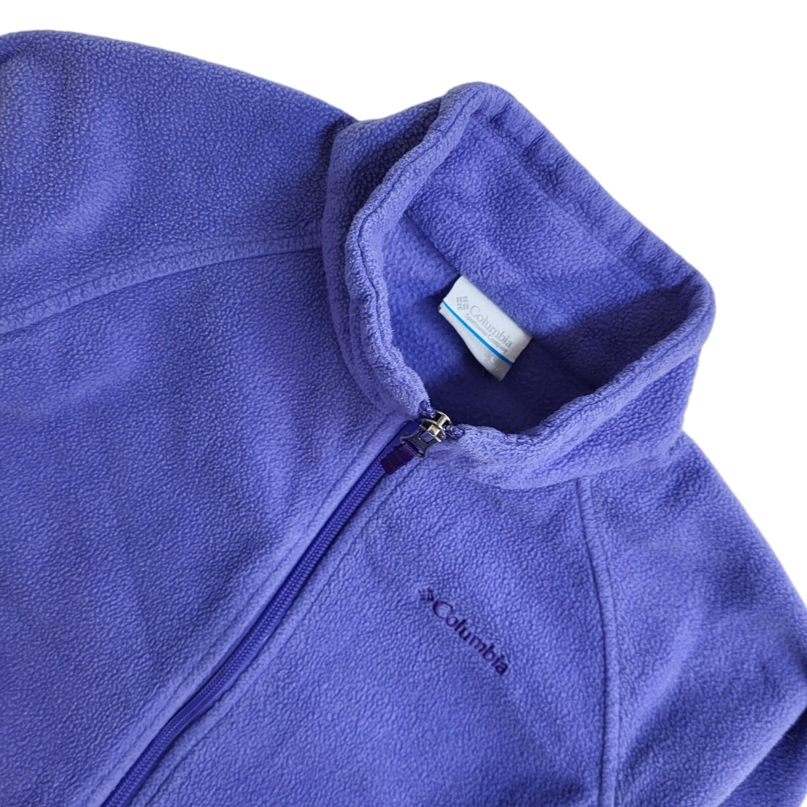 Columbia Vintage Y2k Purple Fleece Hiking Jacket Uk Women's Size L