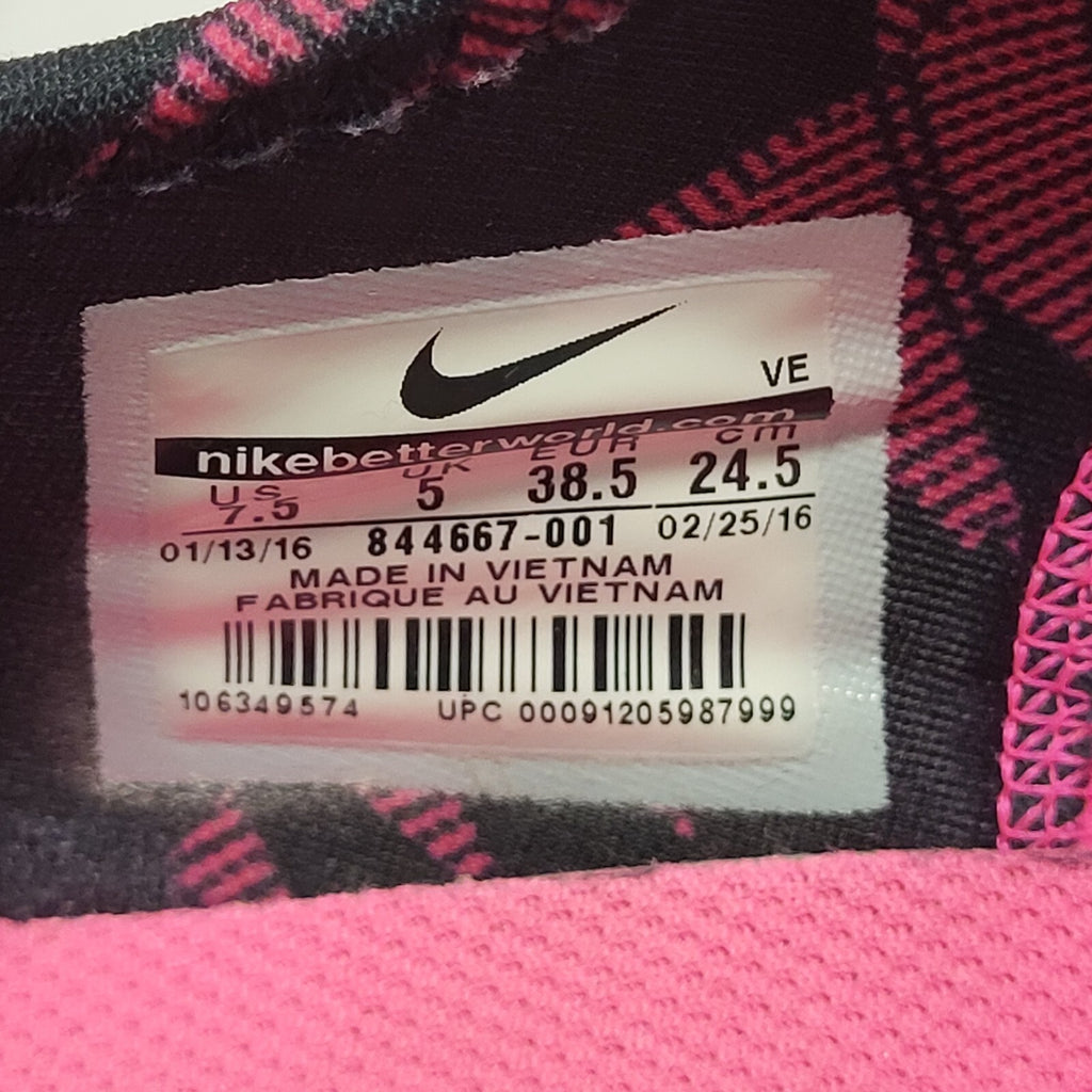 Nike Dual Fusion  Black Pink Sports Casual Women's Trainers Uk Size 5