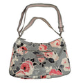 Cath Kidston Grey Pink Zip Floral Shoulder Bag Purse Uk Women's Size 9" x 13.5"