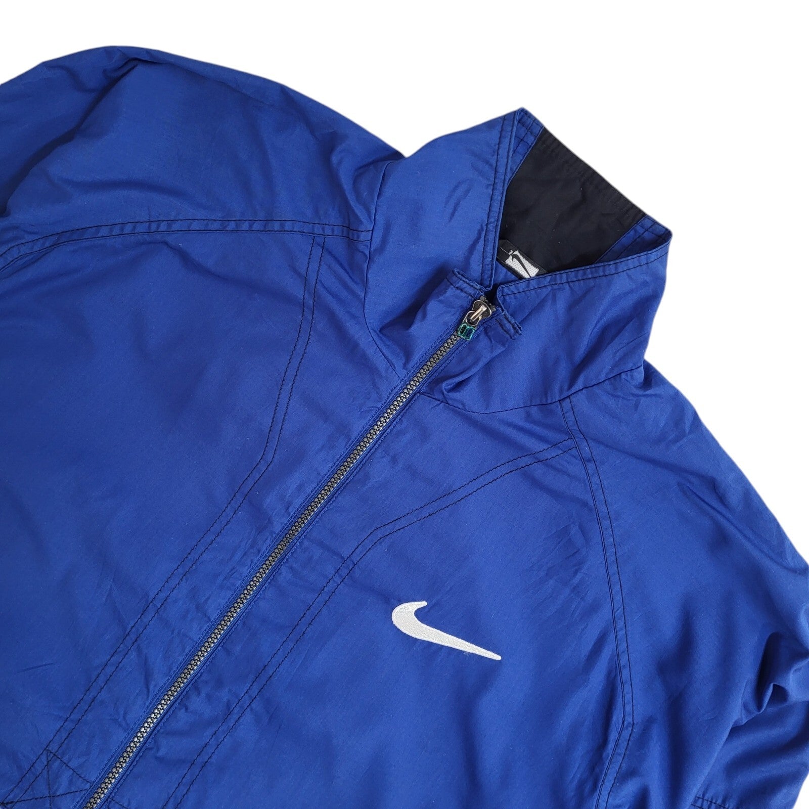 Nike Sports 90s Vintage Blue Full Zip High Neck Jacket UK Men's Size M