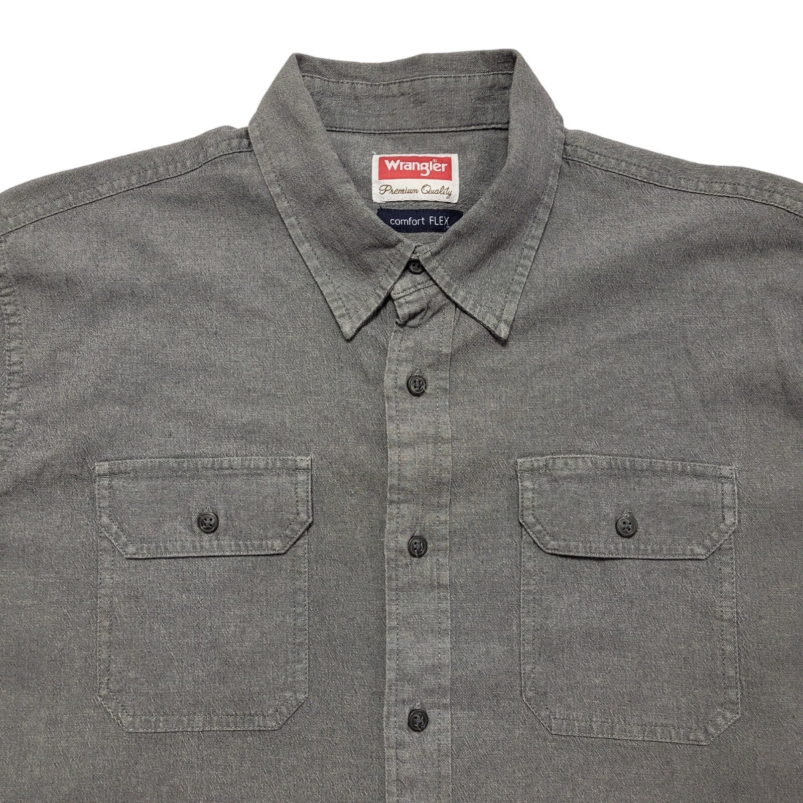 Wrangler 80's Vintage Grey Denim Long Sleeve Shirt Mens UK Size L