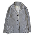 70s Vintage Blue & White Striped Button Jacket Women's Size Medium Eu 38