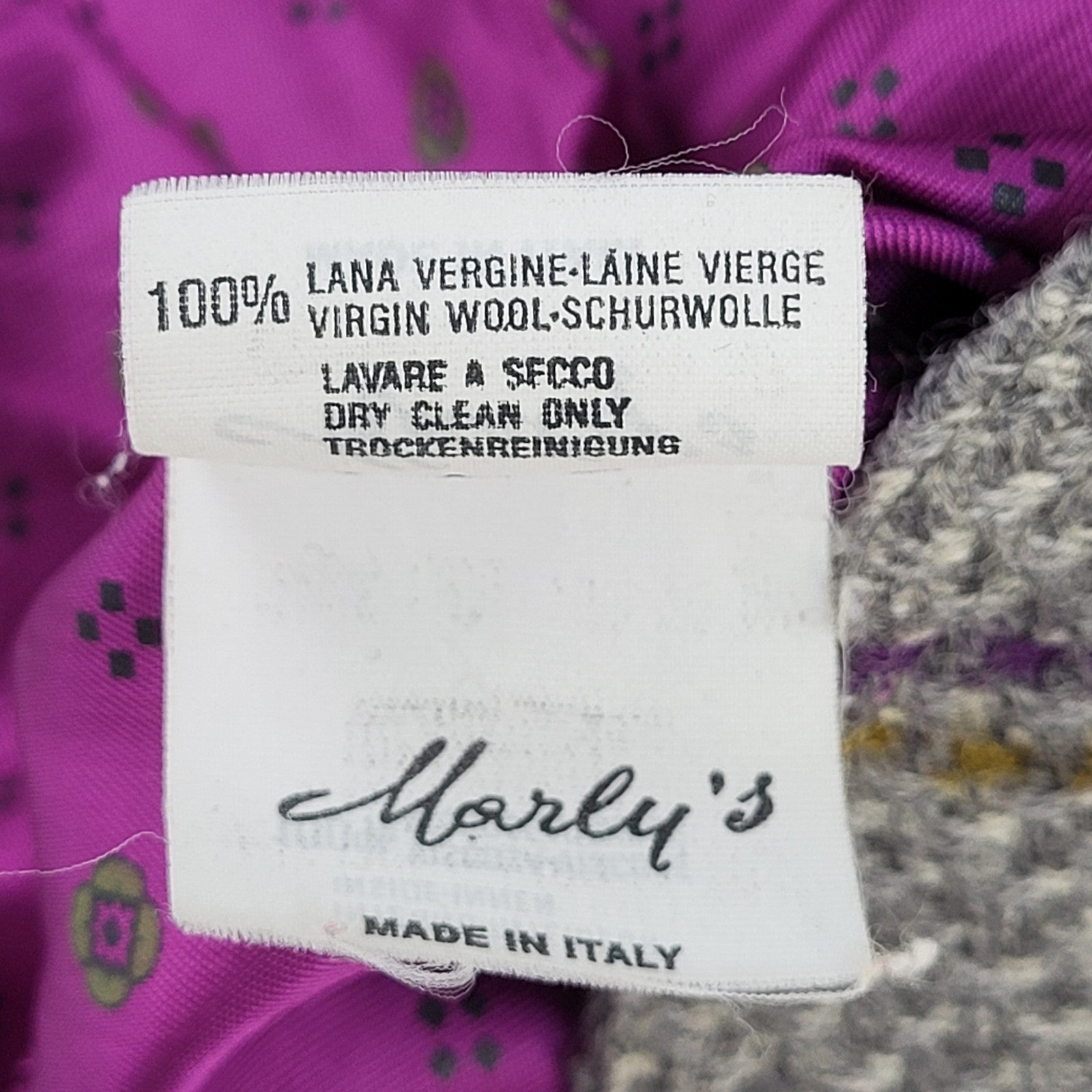 I. 1981 Grey Purple Jacket  Check Cropped Vintage UK Women's Size L