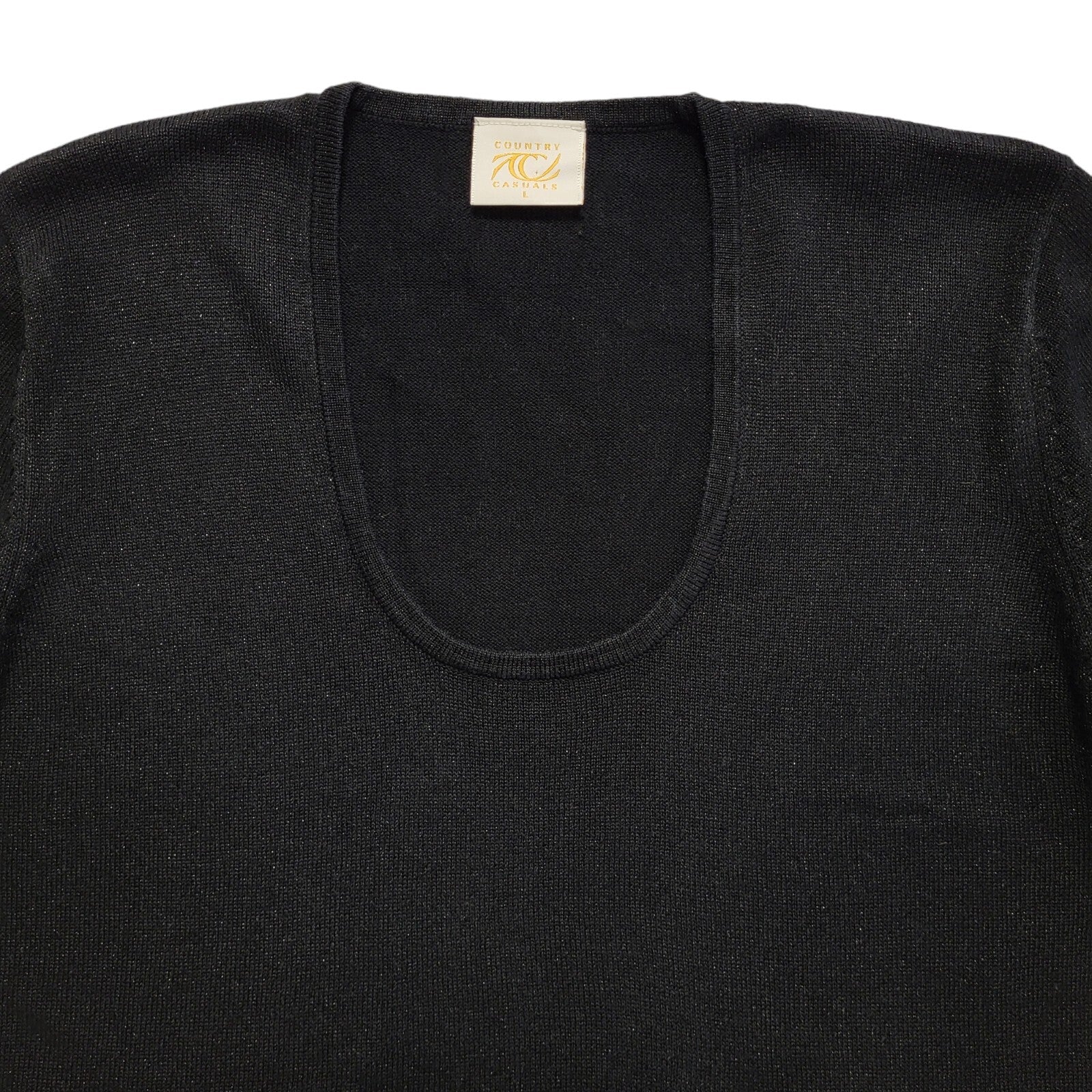 Country Casuals Vintage 90s Black Round Neck T-Shirt Uk Women's Size L