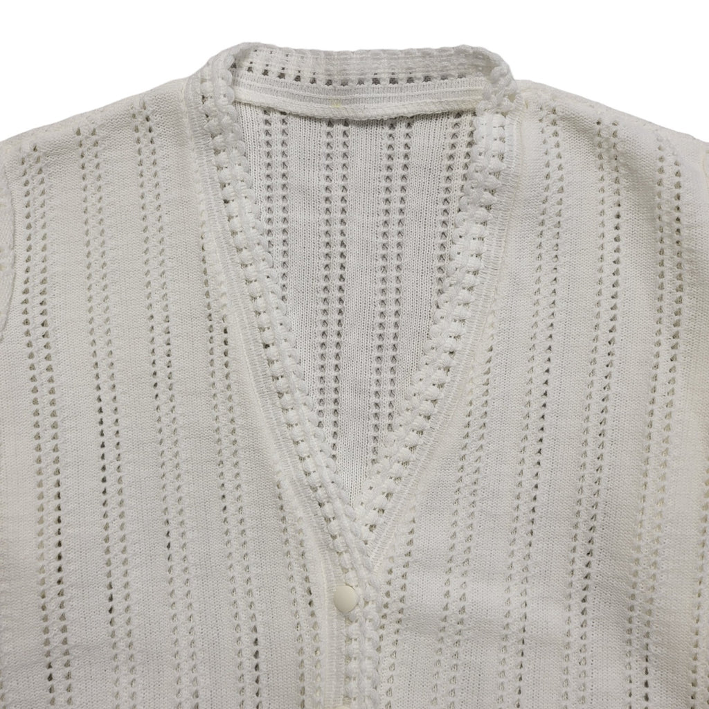 Vintage 90's White Button Front Long Sleeve Cardigan Womens UK 14