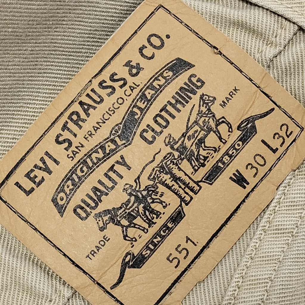 Levi's 551 Vintage Y2K   Beige Straight Leg Denim Jeans Men's UK XS-S W29 L32